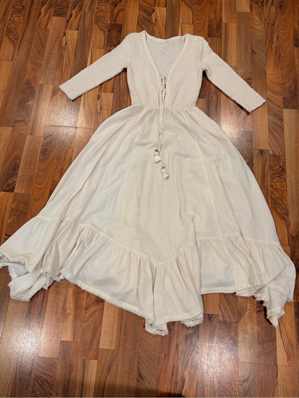 Free People Cream Long Sleeve Maxi Dress - Picture 4 of 10